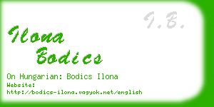 ilona bodics business card